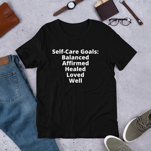 Self-Care Goals: Short-Sleeve Unisex T-Shirt